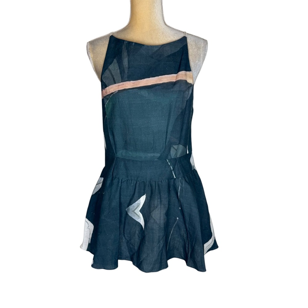 Ellender Blair Top Women's Size 12 Botanical Print‎ Sleeveless Mini Dress New